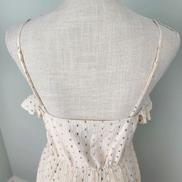 A NEW DAY WOMEN'S POLKA DOT SMOCKED METALLIC SLEVELESS DRESS SIZE XS - Picture 9 of 11